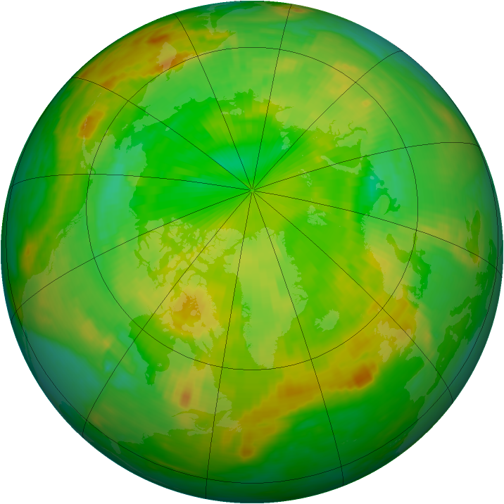 Arctic ozone map for 26 June 1991